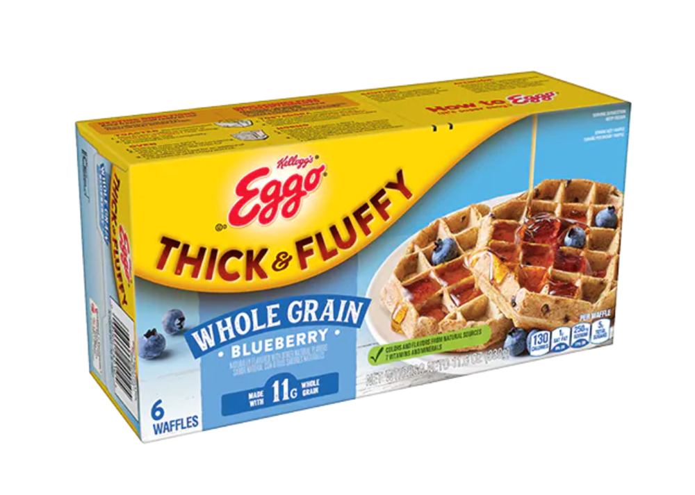 Eggo Thick & Fluffy Wholegrain Blueberry Waffles 11.6oz [Click & Collect Only]