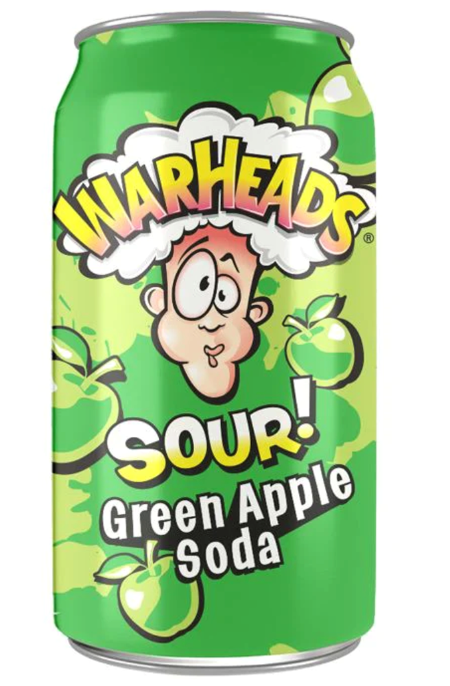 Warheads Sour Green Apple Soda 12oz