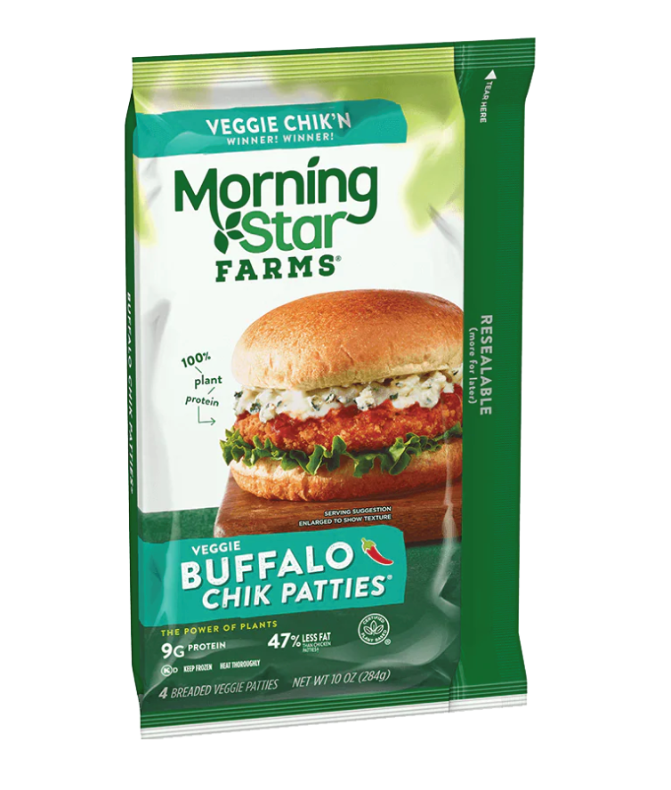 Morning Star Farms Buffalo Chik Patties [Click & Collect Only] 10oz (BEST BY: OCT 2023)