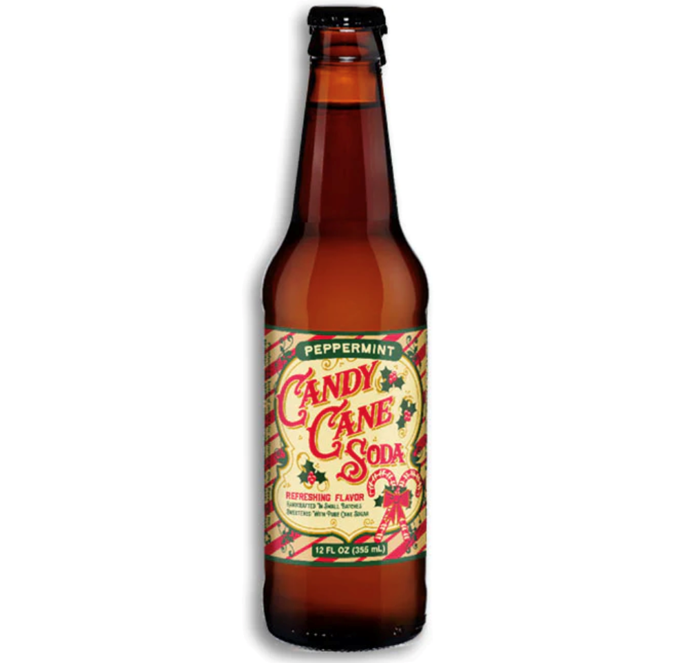 Candy Cane Soda Glass Bottle 12oz