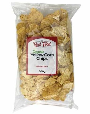 Real Foods Organic Yellow Corn Chips 500g