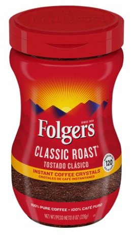 Folgers Medium Classic Roast Instant Coffee Crystals