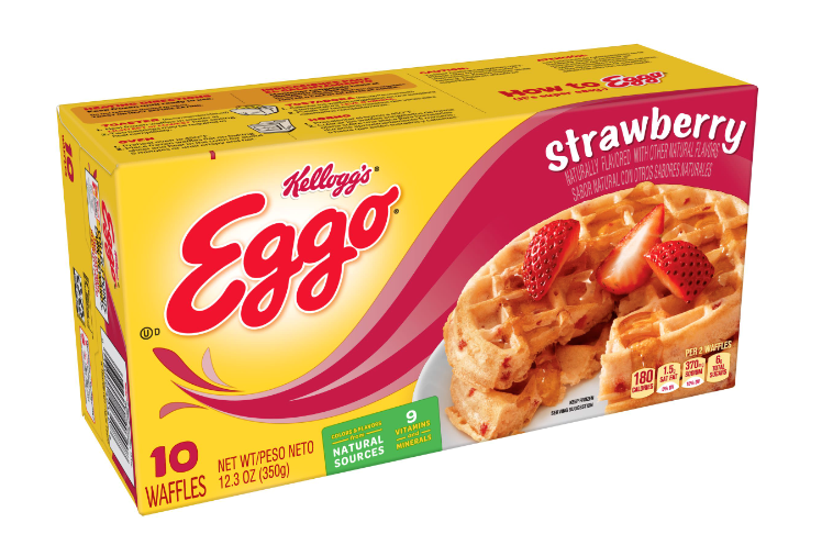 Kellogg's Eggo Frozen Strawberry Waffles 12.3oz [Click & Collect Only]