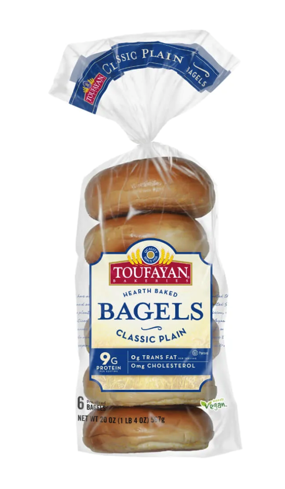 Toufayan Classic Plain Bagels 20oz [Click & Collect Only]