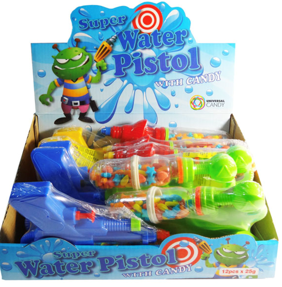 Super Water Pistol with Candy 1pc