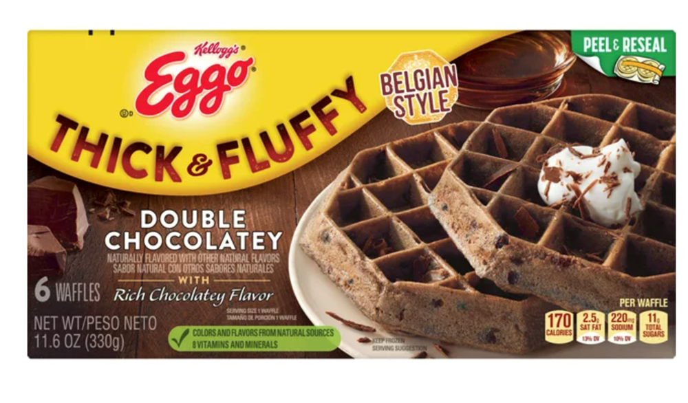 Kellogg's Eggo Thick & Fluffy Double Chocolatey Belgian Style Waffles 11.6oz [Click & Collect Only]
