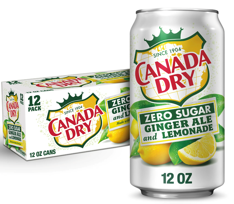 Canada Dry Zero Sugar Ginger Ale & Lemonade 12 Pack / 12 oz cans – USAFoods