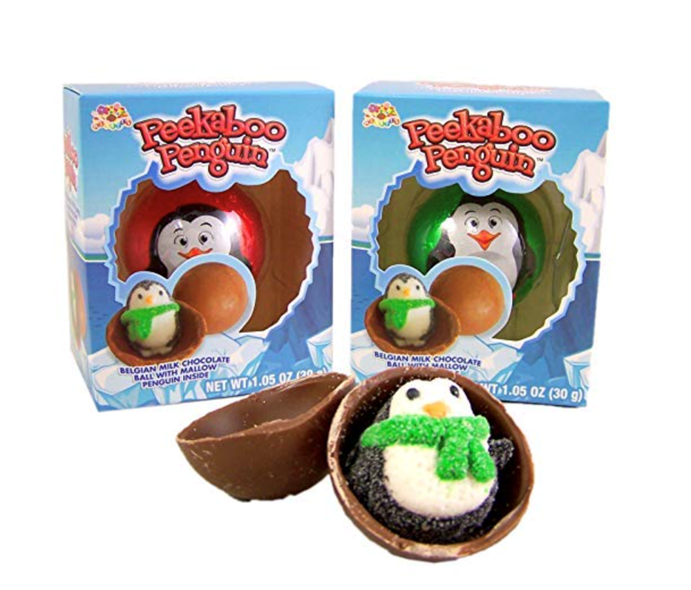 Peekaboo Penguin Milk Chocolate Ball with Mallow Penguin 1.05oz