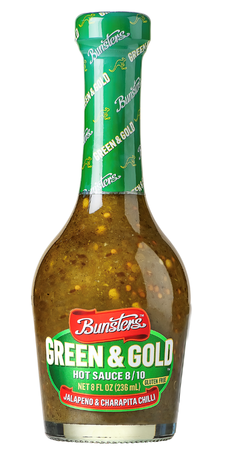 Bunsters Green & Gold Hot Sauce 7.9oz