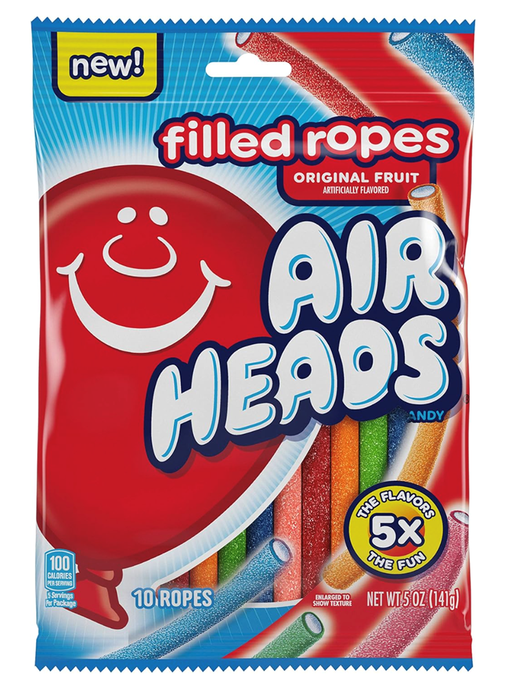 Airheads Original Fruit Filled Ropes 5oz (BEST BY: OCT 2025)