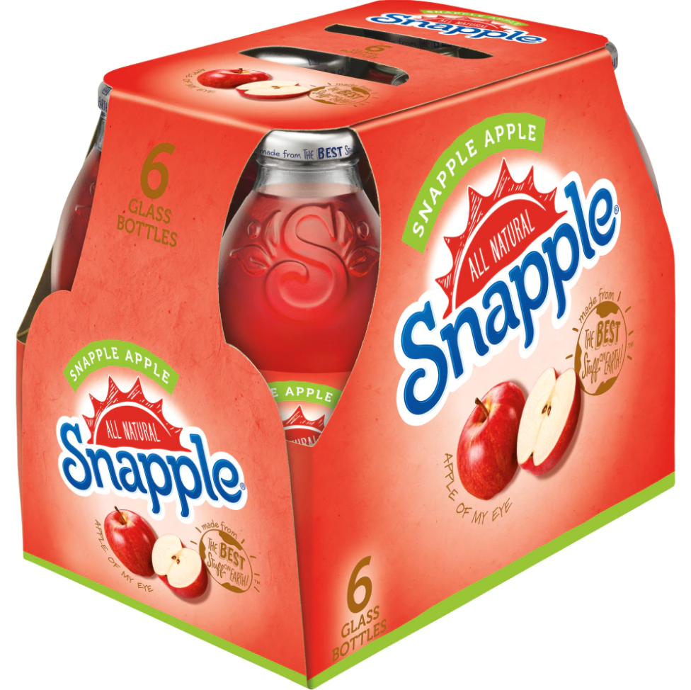 Snapple Apple 6 Pack / Glass Bottle 16oz