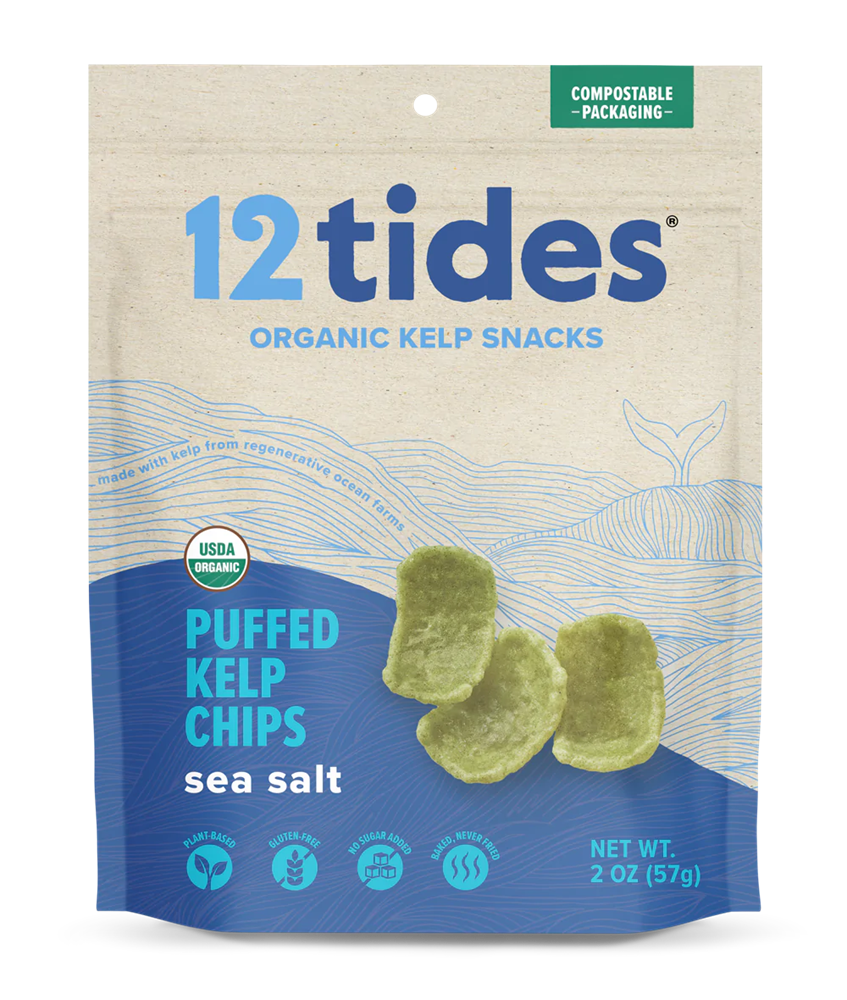 12 Tides Sea Salt Puffed Kelp Chips 2oz
