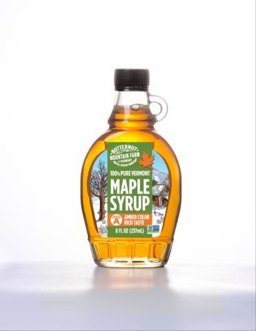 Butternut Mountain Farm Vermont Medium Amber Maple Syrup Traditional Bottle 8oz