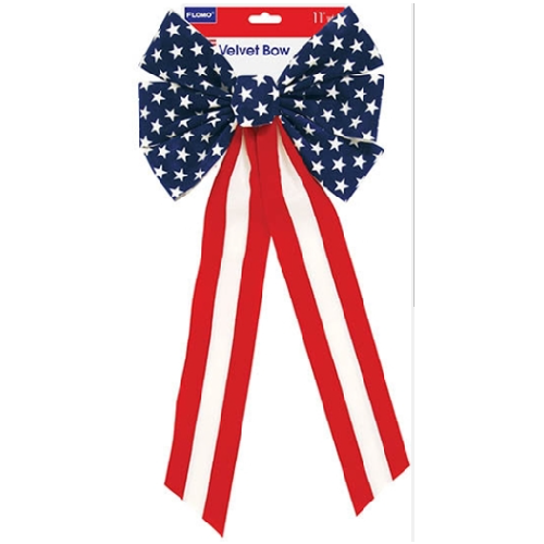 Patriotic Velvet USA Bow