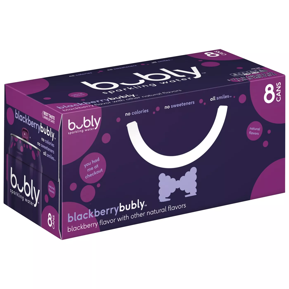 Bubly Blackberry Sparkling Water 8 Pack / 12oz cans
