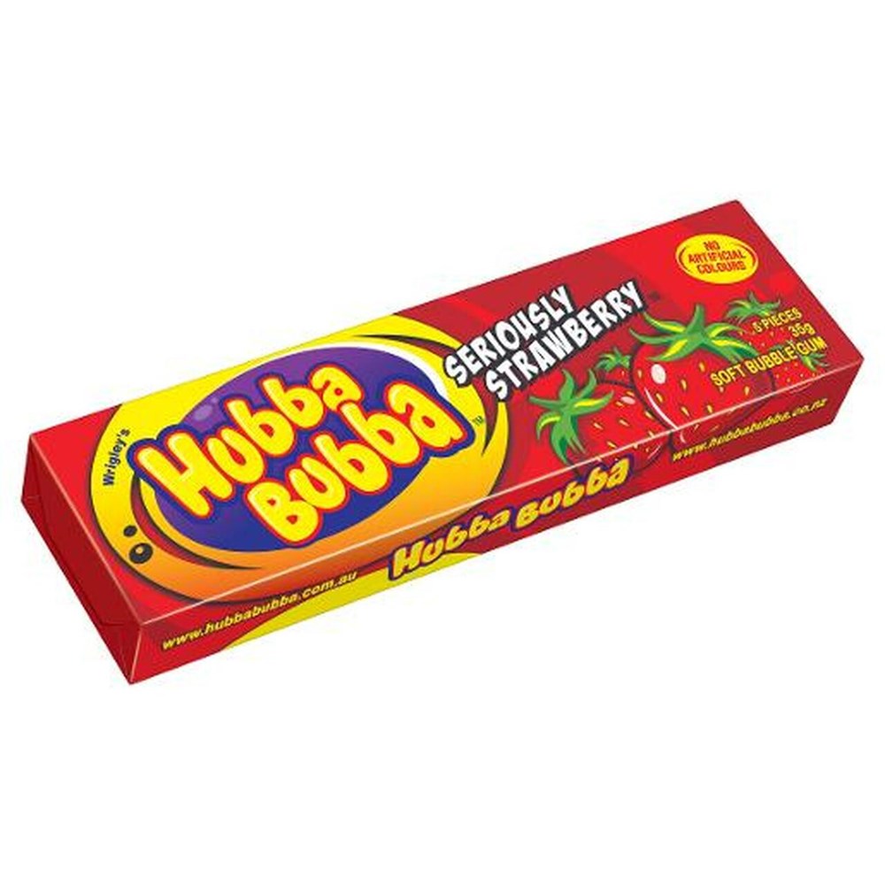 Hubba Bubba Seriously Strawberry Soft Bubble Gum 5pc (BEST BY: SEP 25)