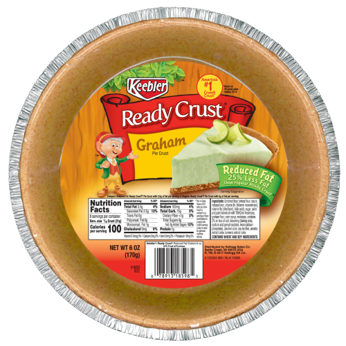 Keebler Ready Crust Reduced Fat Graham Pie Crust 6oz (BEST BY: SEP 2024)